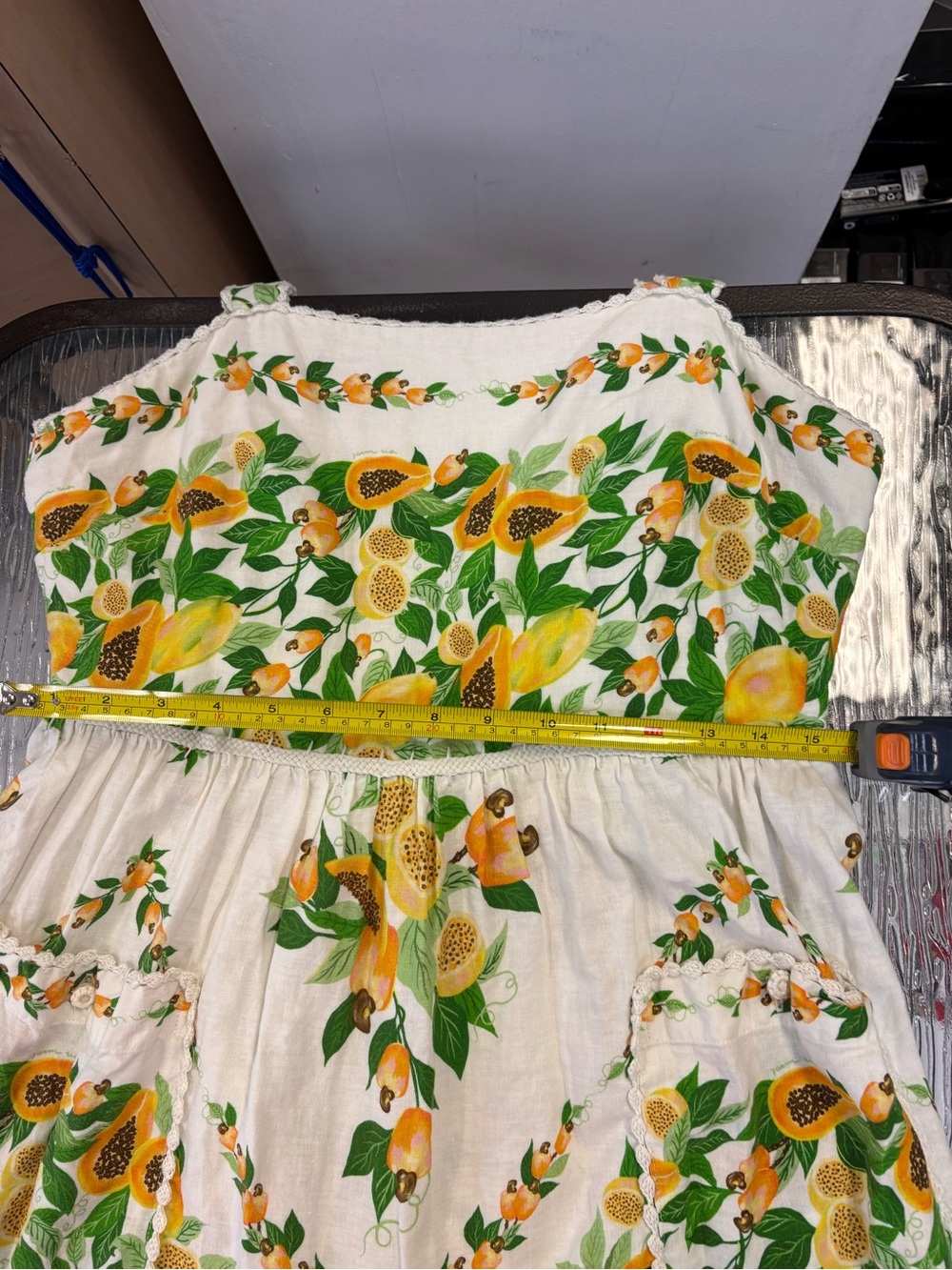 Farm Rio Papaya Salad Scarf Maxi dress - White and Yellow - Picture 15 of 16